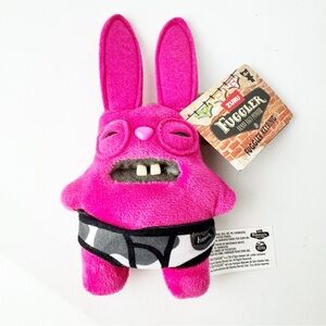 Fuggler Rabid Rabbit Hot Pink Bunny Plush Toy Backpack Clip Purse Charm